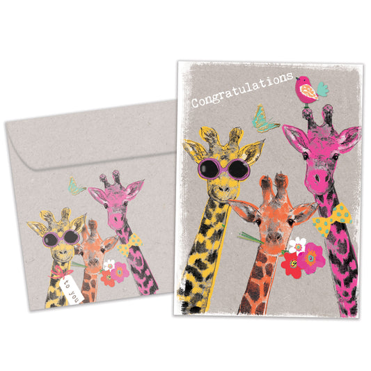 Proud Giraffes Congratulations Card