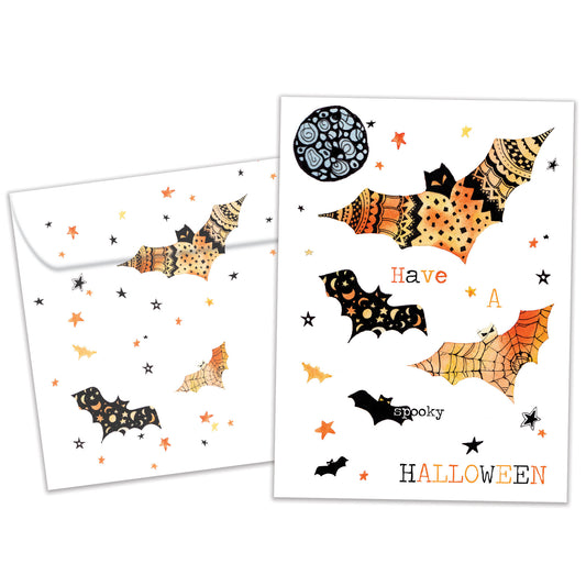 Artful Bats Halloween Card
