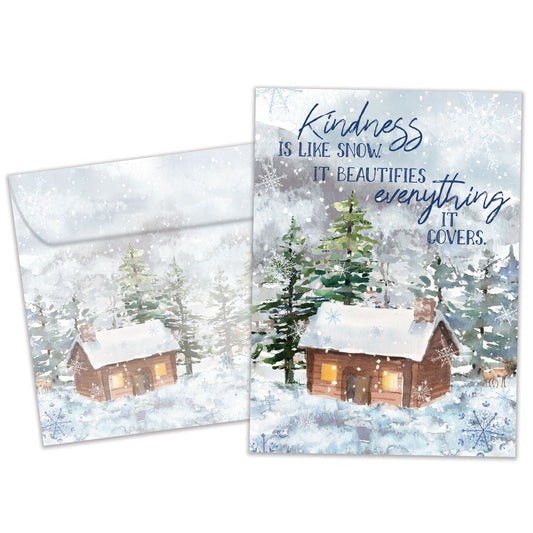 Snowy Cabin Holiday Card Holiday Card