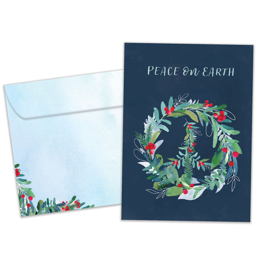 Peace On Earth Wreath Holiday Card