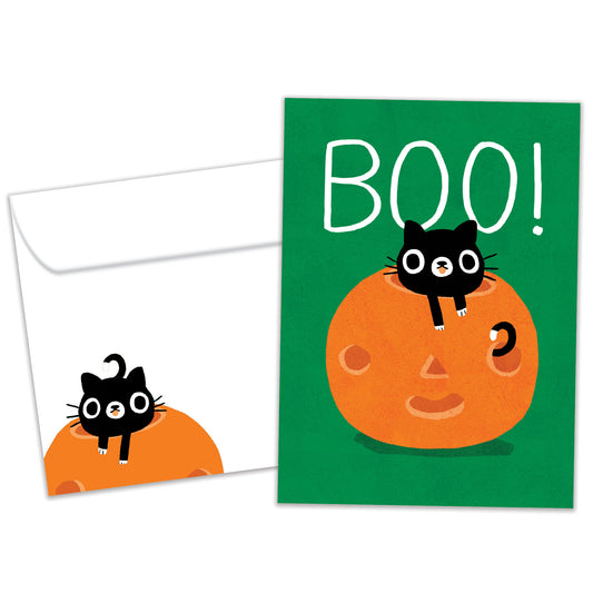 Boo Cat Halloween Card