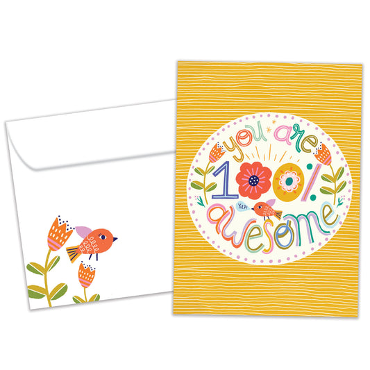 100 Percent Awesome Friendship Card