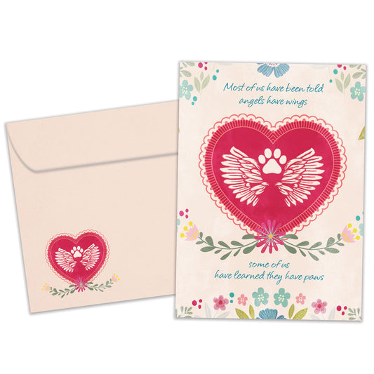 Pet Angel Wings Pet Pet Sympathy Card