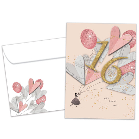16 with Love Milestone Birthday Card
