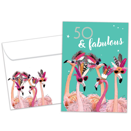 50 and Fabulous Milestone Birthday Card