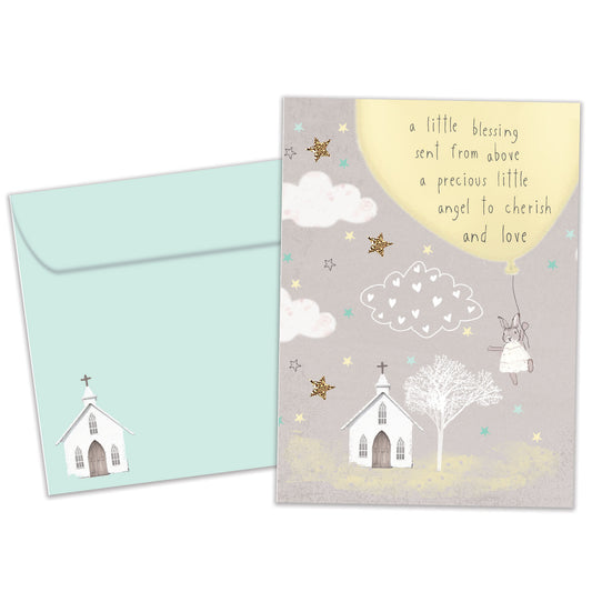 A Little Blessing Christening Card