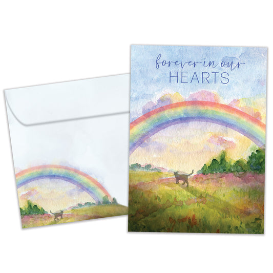 Sweet Cat Rainbow Pet Sympathy Card