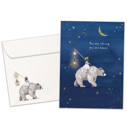 Brave Strong Bear Support & Encouragement Card