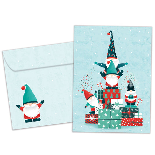 Gnomes Piled High Holiday Card