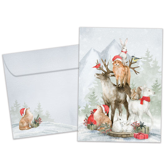 Piled Wild Watercolor Holiday Card