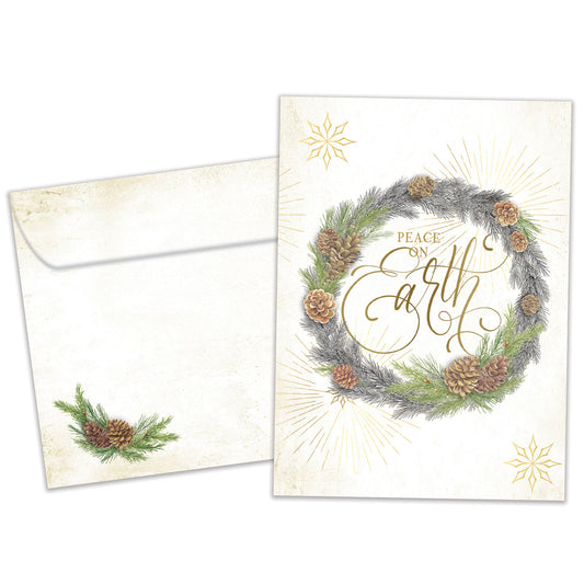 Winter Pine Wreath Holiday Card