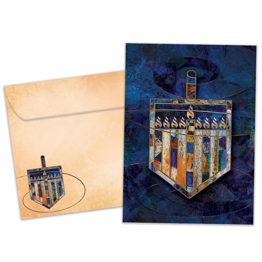 Beautiful Dreidel Hanukkah Card