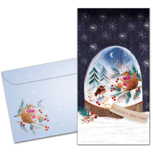 Sweet Snowglobe Christmas Money Holder Card
