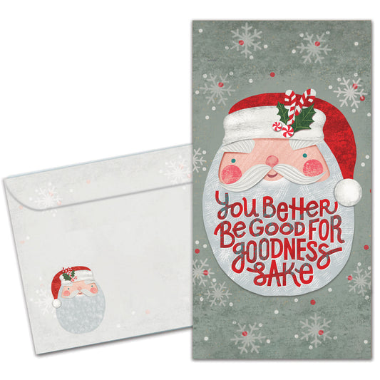 Santa Be Good Christmas Money Holder Card
