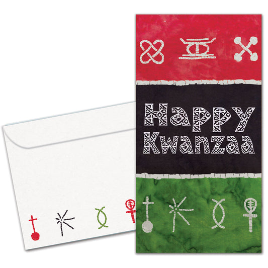 Batik Kwanzaa Money Holder Card