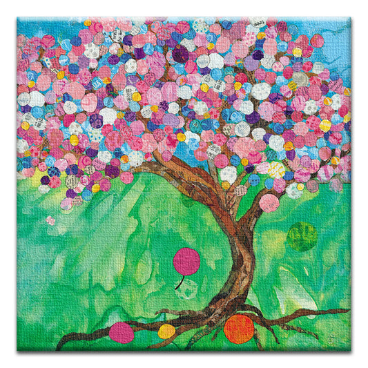 Balloon Tree Thumb-Tack Canvas Card
