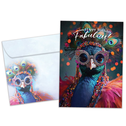 Fabulous Peacock Birthday Card
