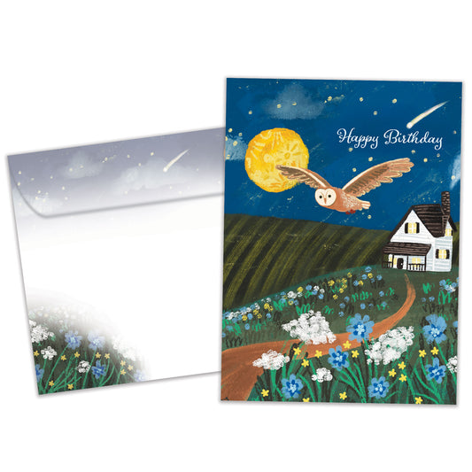 Soaring Owl Birthday Card