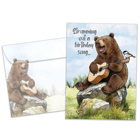 Bear Guitar Birthday Card
