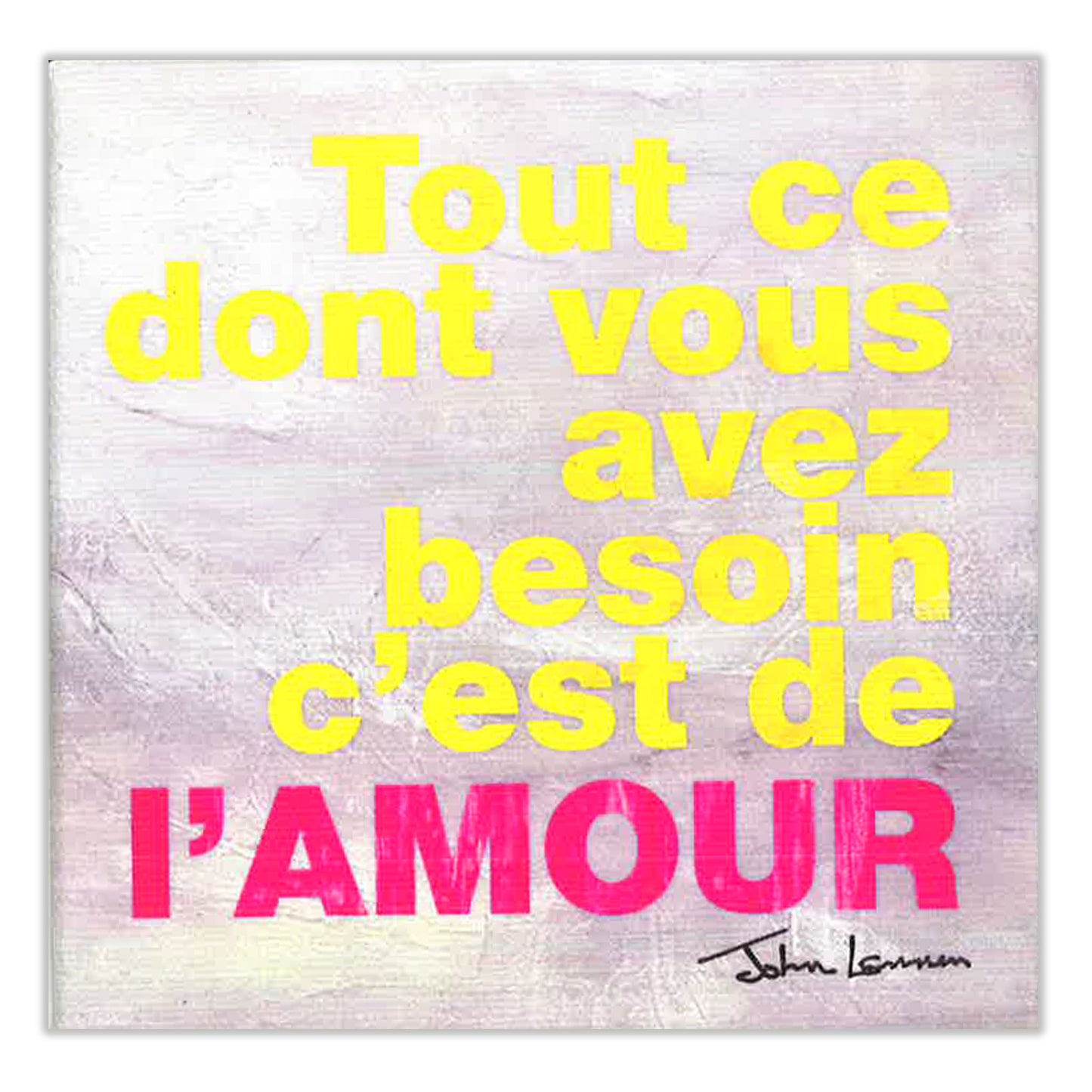 French All You Need Is Love Thumb-Tack Canvas Card