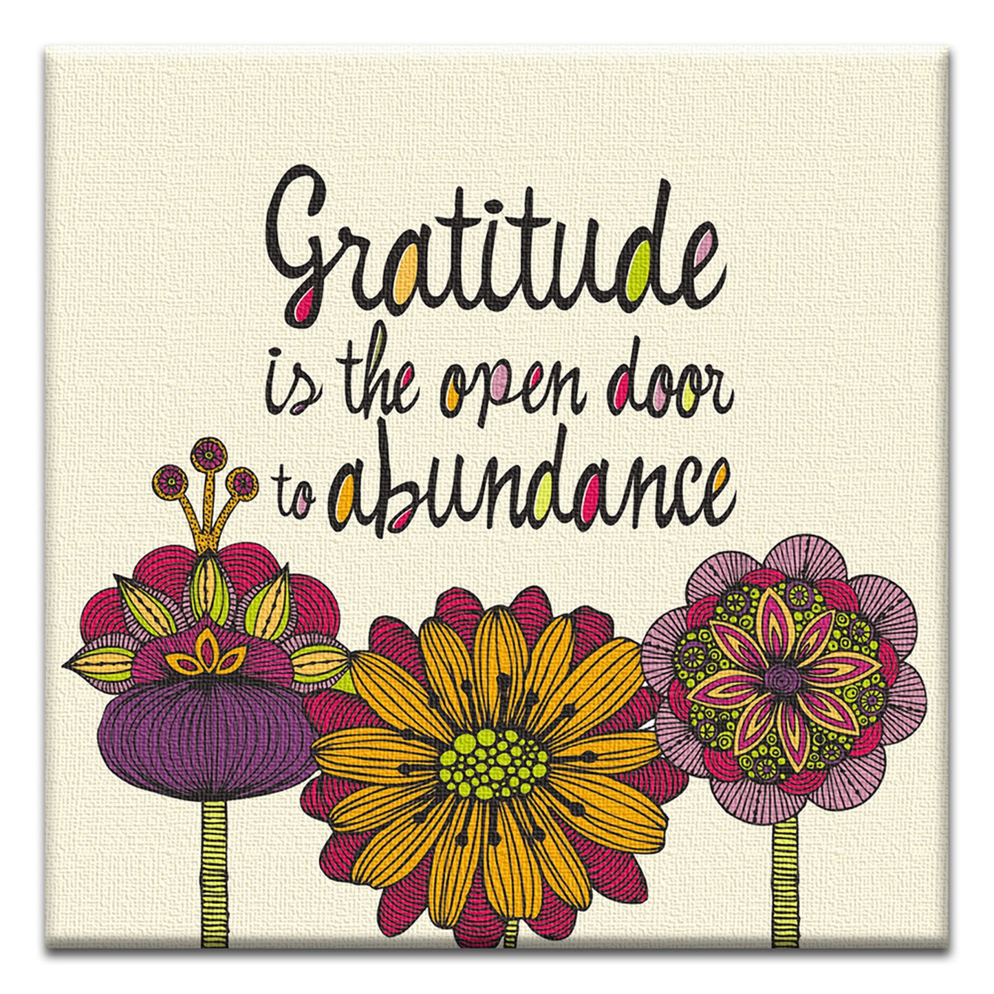 Gratitude Is The Open Door Thumb-Tack Canvas Card