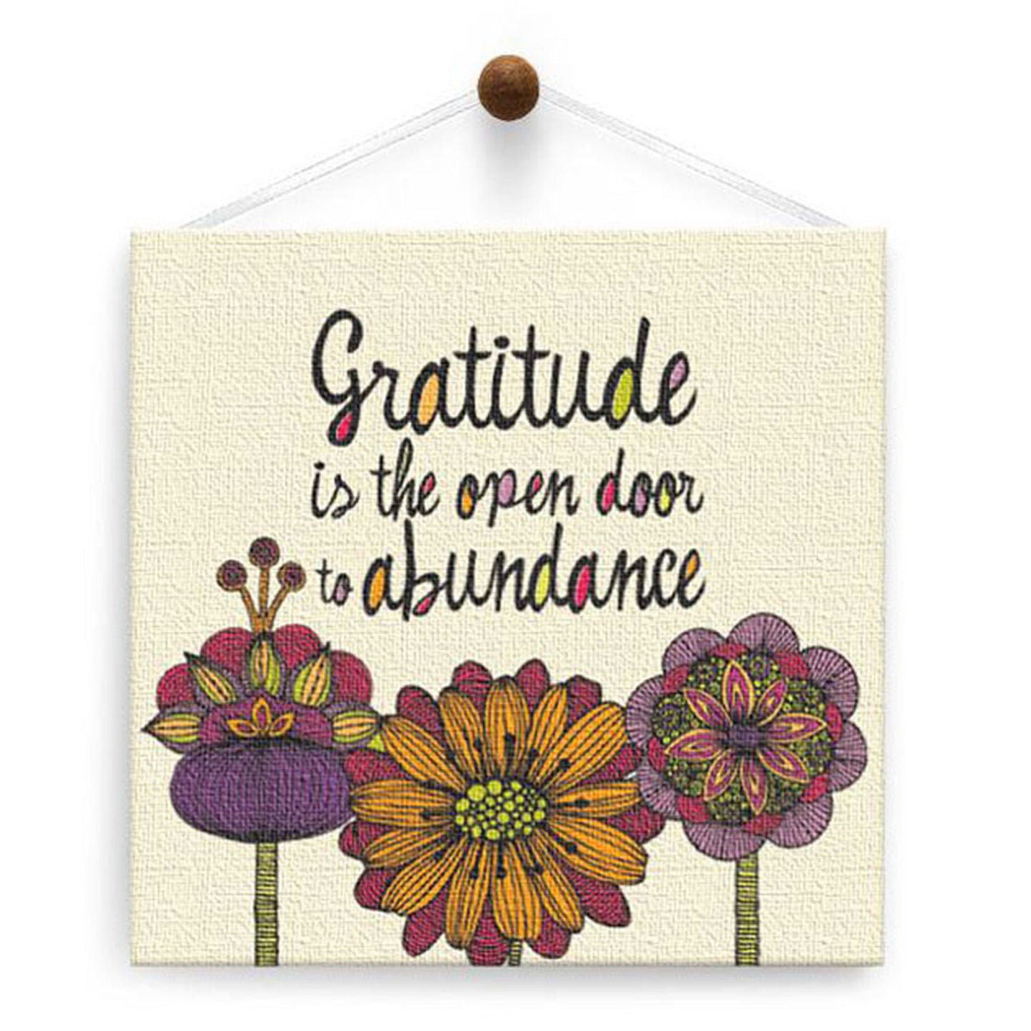 Gratitude Is The Open Door Thumb-Tack Canvas Card