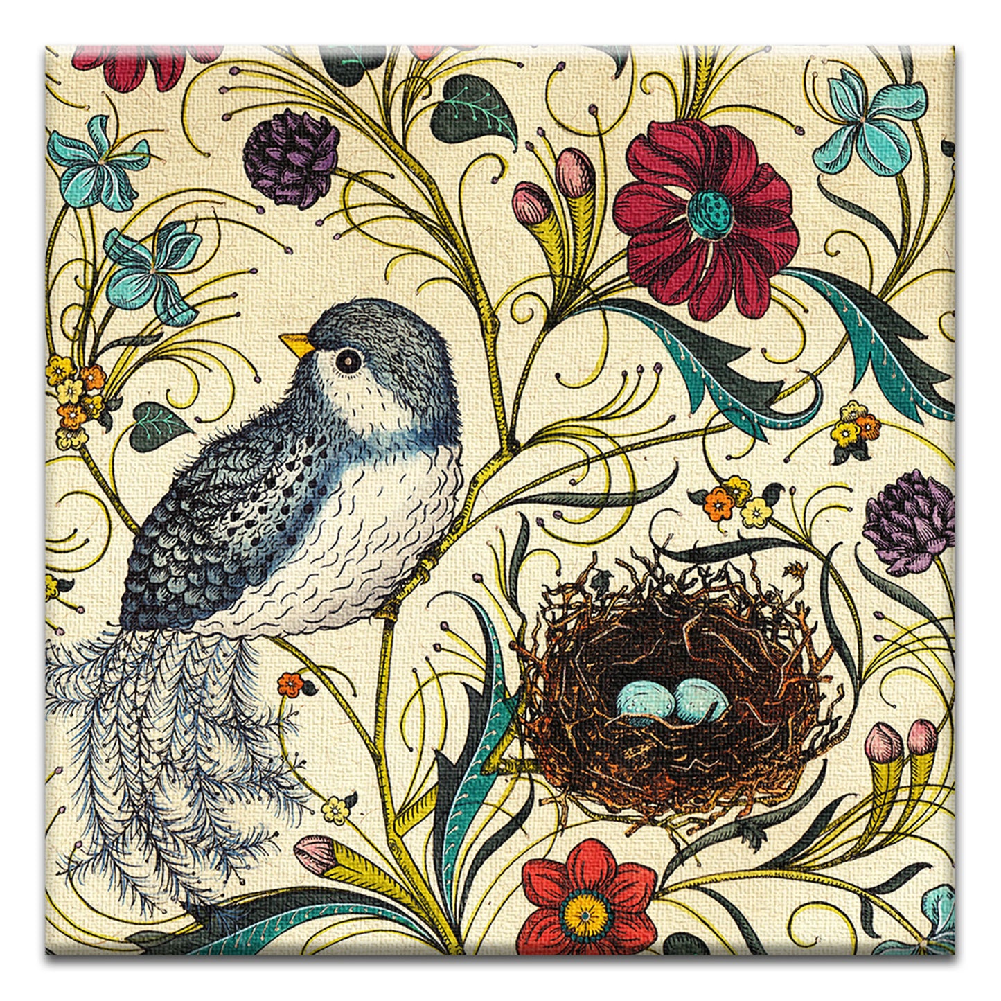 Halcyon Bird Thumb-Tack Canvas Card