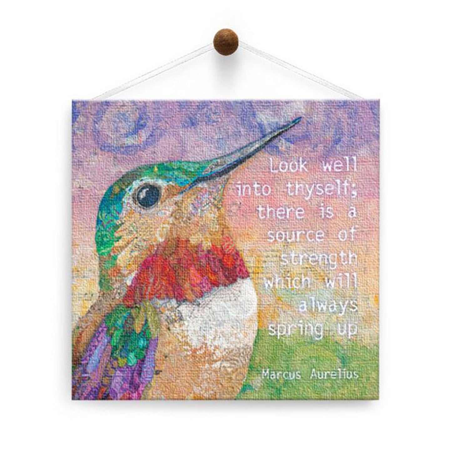 Look Well Into Thyself Thumb-Tack Canvas Card