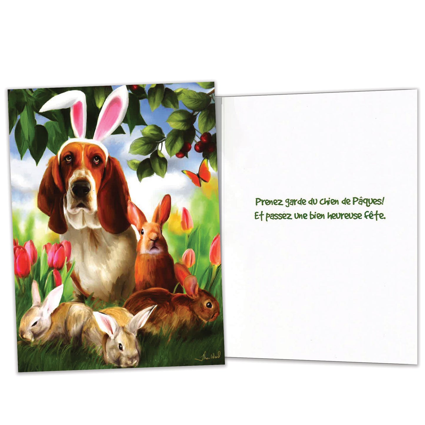 Carte Pâques Lapin Wanna Be