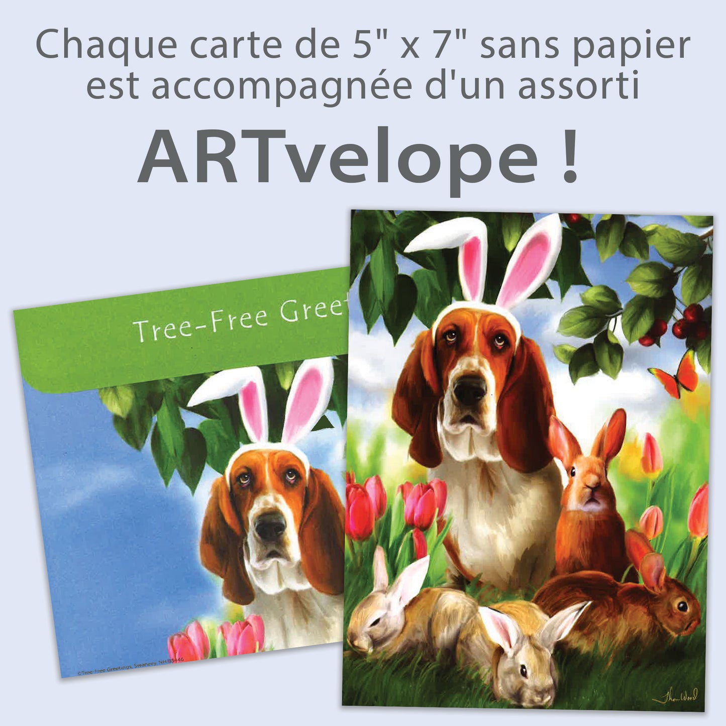 Carte Pâques Lapin Wanna Be