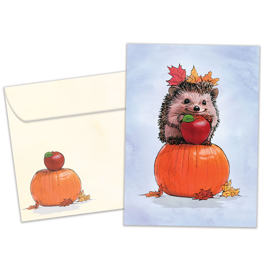 Autumn Hedgehog Thanksgiving Card