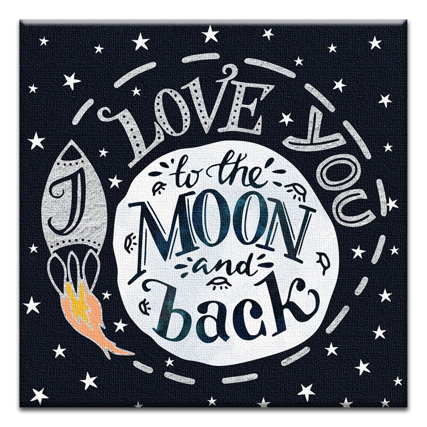 To The Moon And Back Thumb-Tack Canvas Card