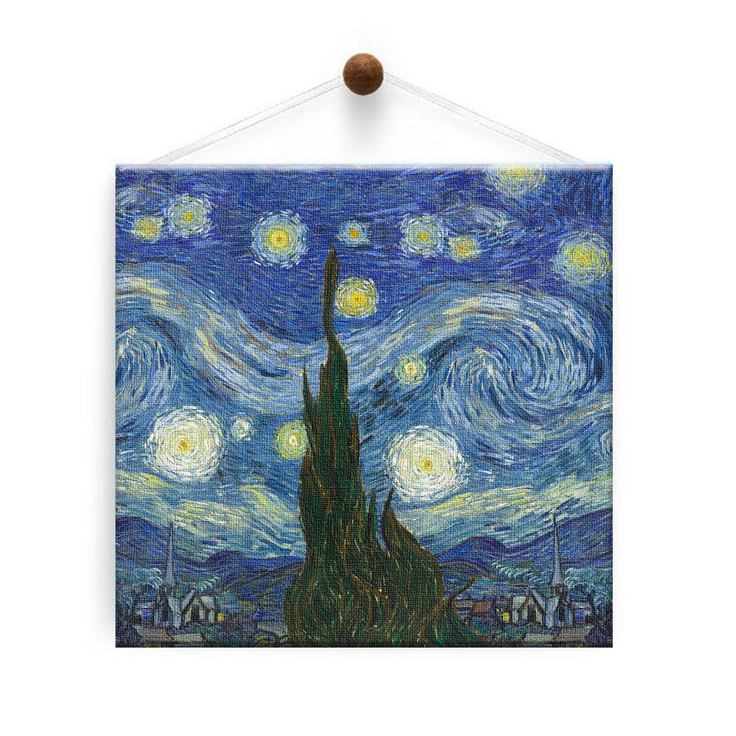 Van Gogh Starry Night Thumb-Tack Canvas Card