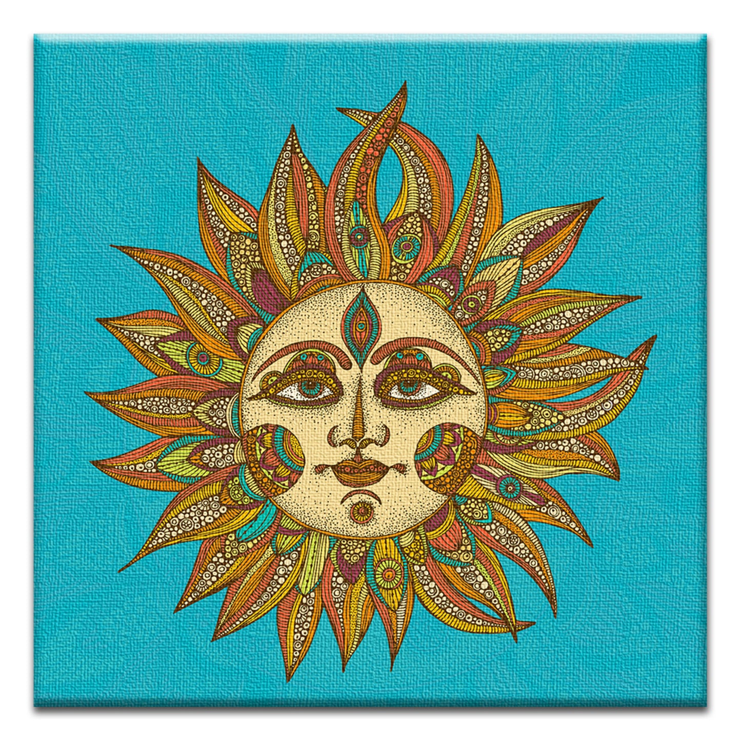 Vibrant Sun Thumb-Tack Canvas Card