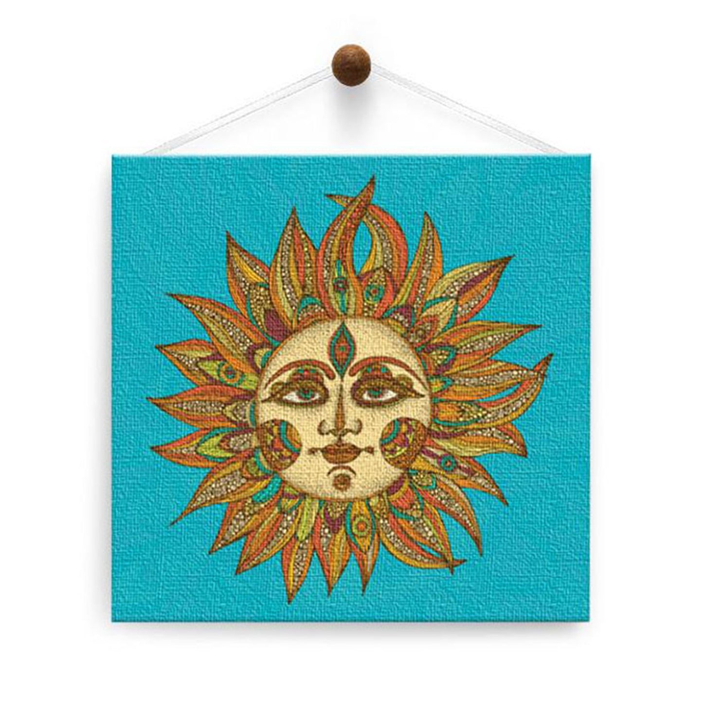Vibrant Sun Thumb-Tack Canvas Card