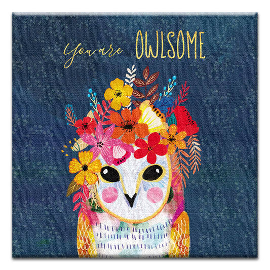 You Are Owlsome Thumb-Tack Canvas Card