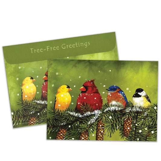 Snowy Feathered Friends Christmas Card