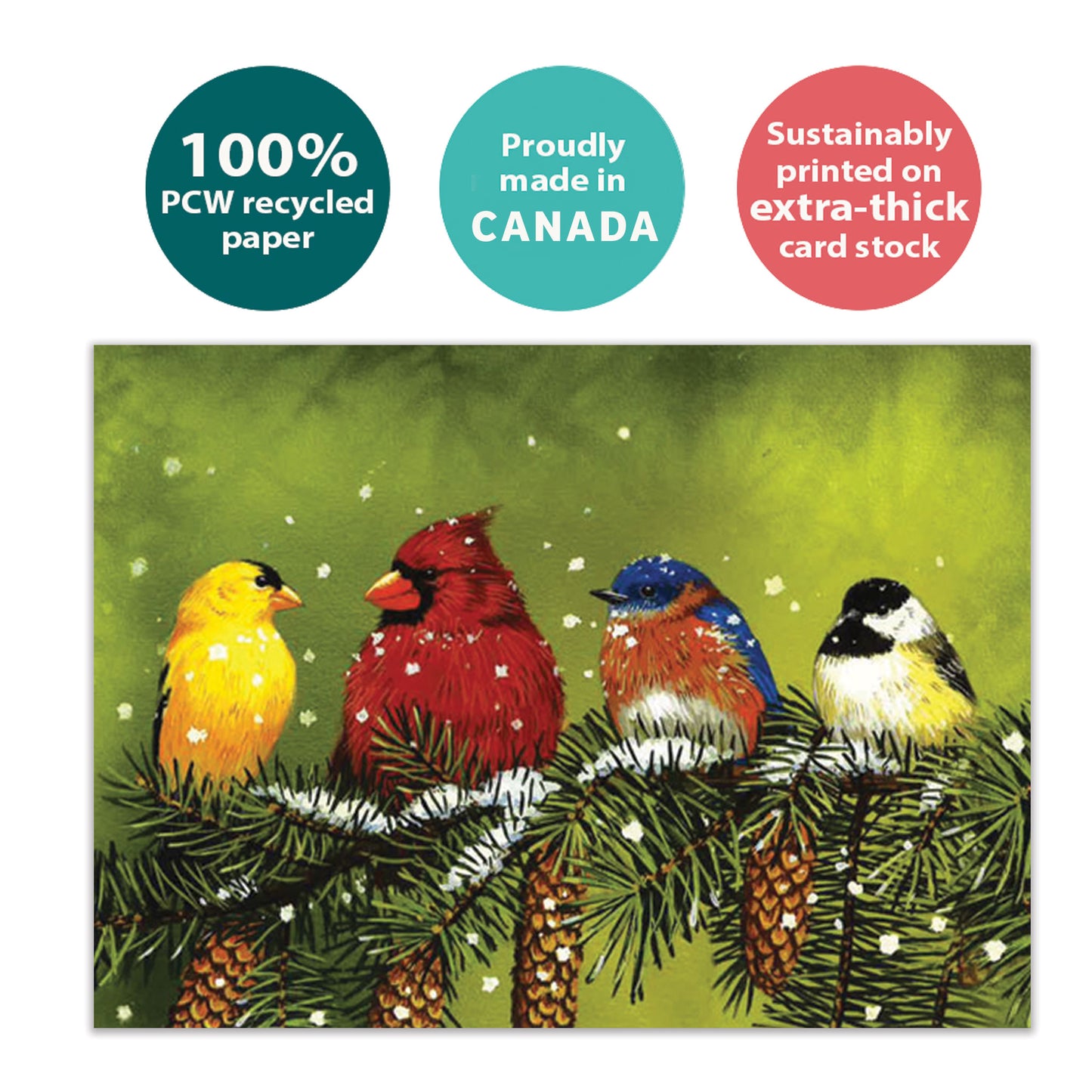 Snowy Feathered Friends Christmas Card