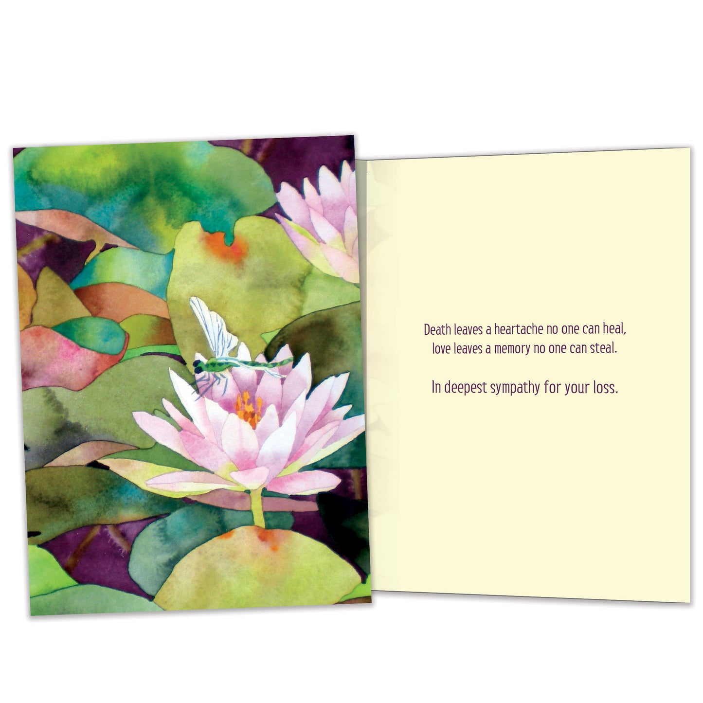 Waterlilies And Dragonfly Sympathy Card