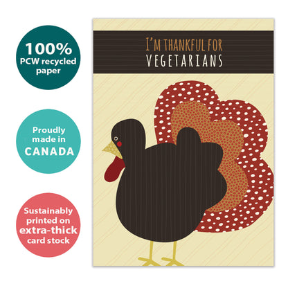 Thankful For Vegetarians Thanksgiving Card