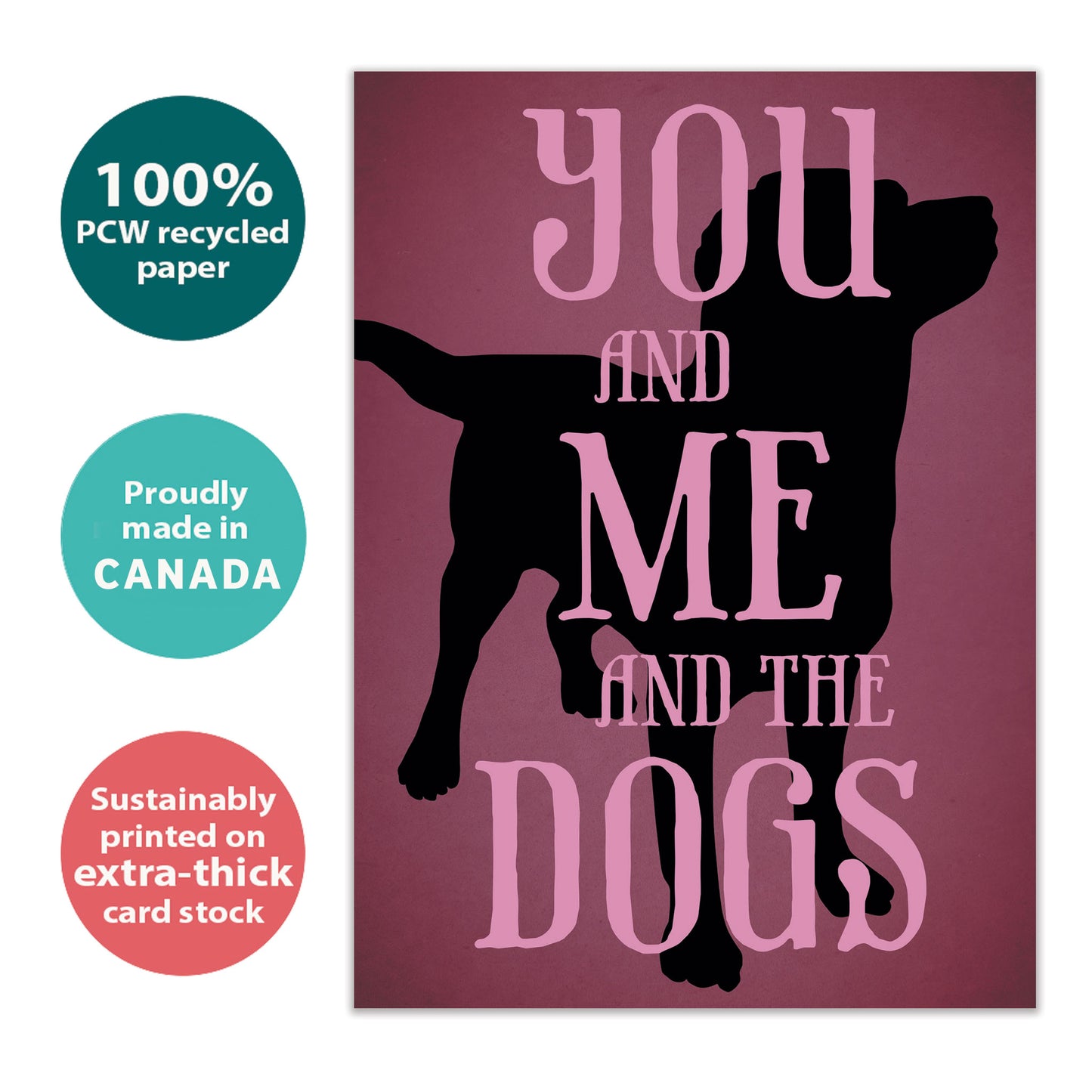 You Me Dogs Love Card