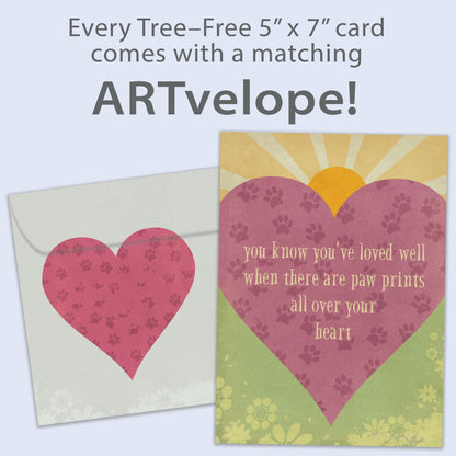 Loved Well Pawprints Pet Sympathy Card
