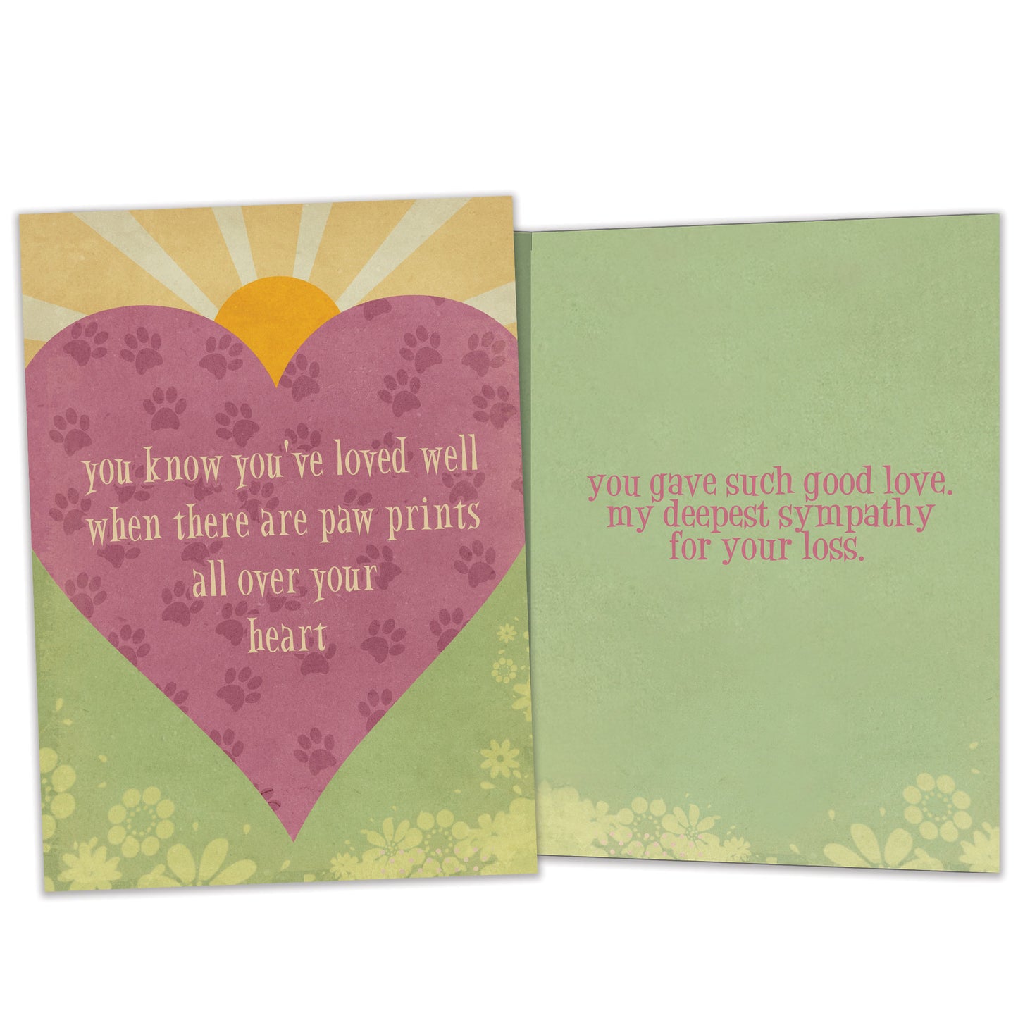 Loved Well Pawprints Pet Sympathy Card