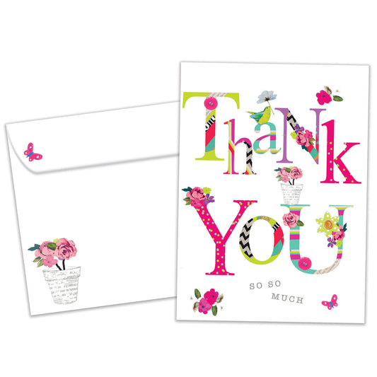 Flowery Thanks Thank You Card
