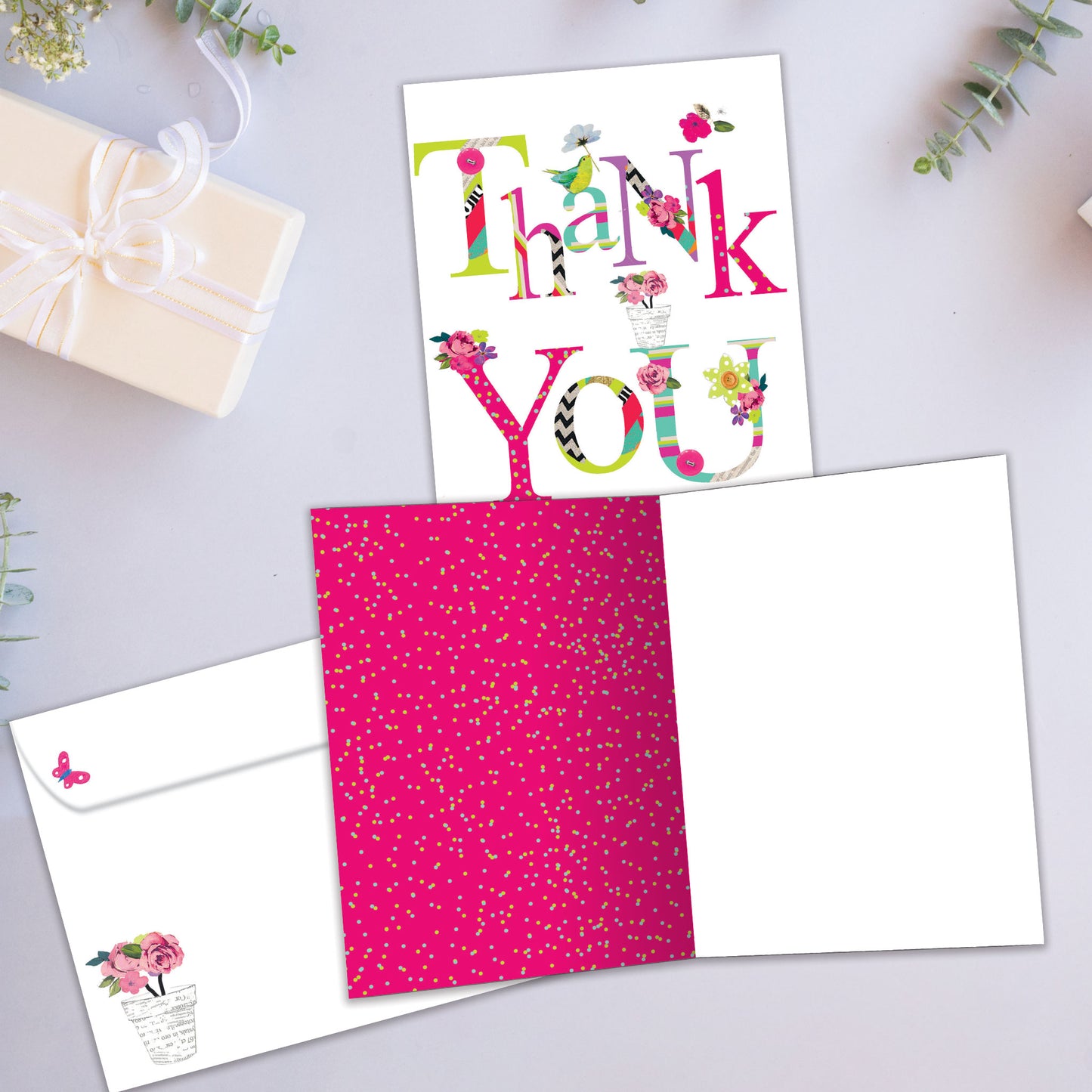 Flowery Thanks Thank You Card