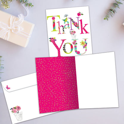 Flowery Thanks Thank You Card