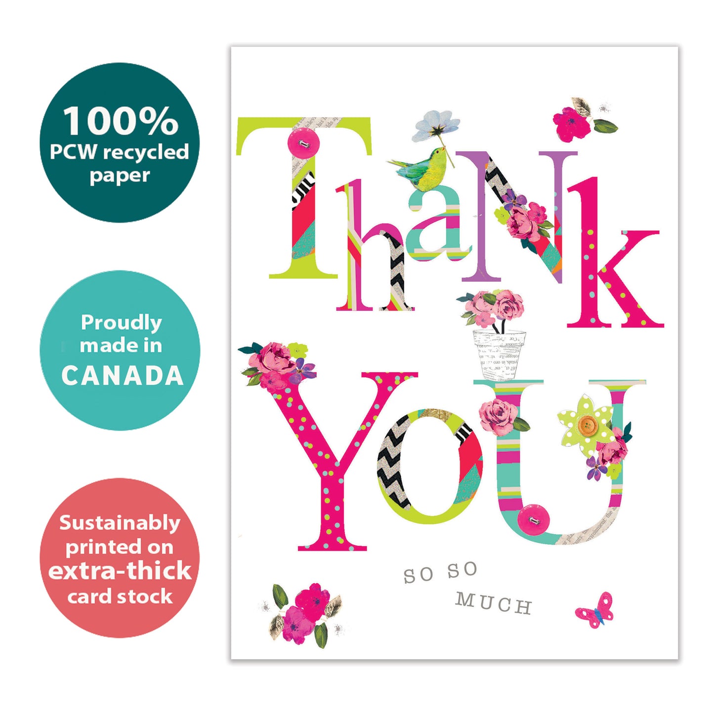 Flowery Thanks Thank You Card