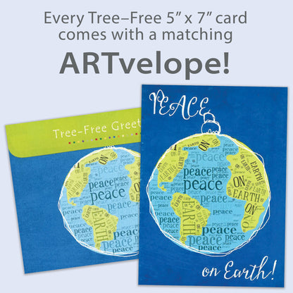 Peace on Earth Word Art Christmas Card