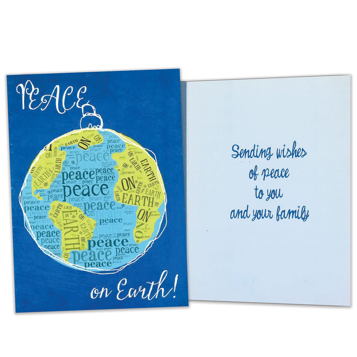 Peace on Earth Word Art Christmas Card