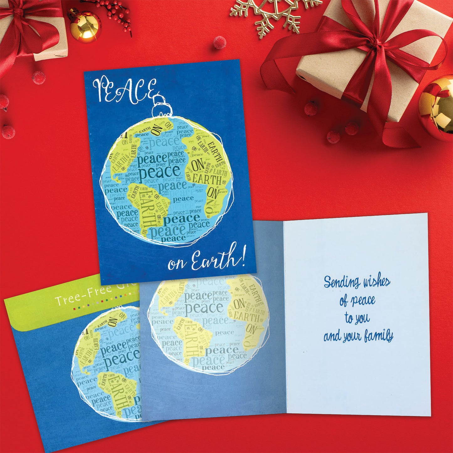 Peace on Earth Word Art Christmas Card